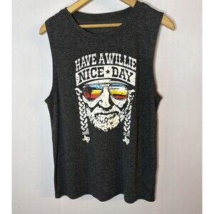 Willie Nelson Have A Willie Nice Day Soft Tank Top Medium Casual Festival